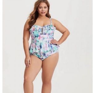 Torrid Watercolor One Piece Swimsuit